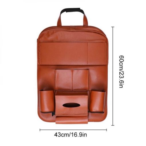 inspire uplift leather car seat organizer brown leather car seat organizer 10932905541731